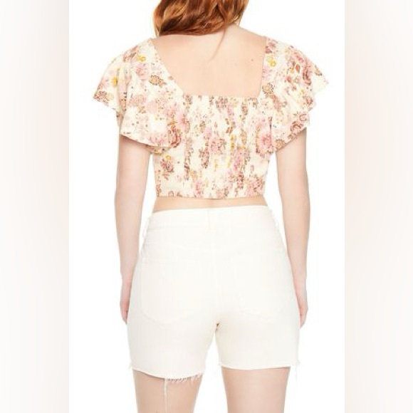 Forever 21 NWOT Floral Puff Sleeve Top - Picture 2 of 5